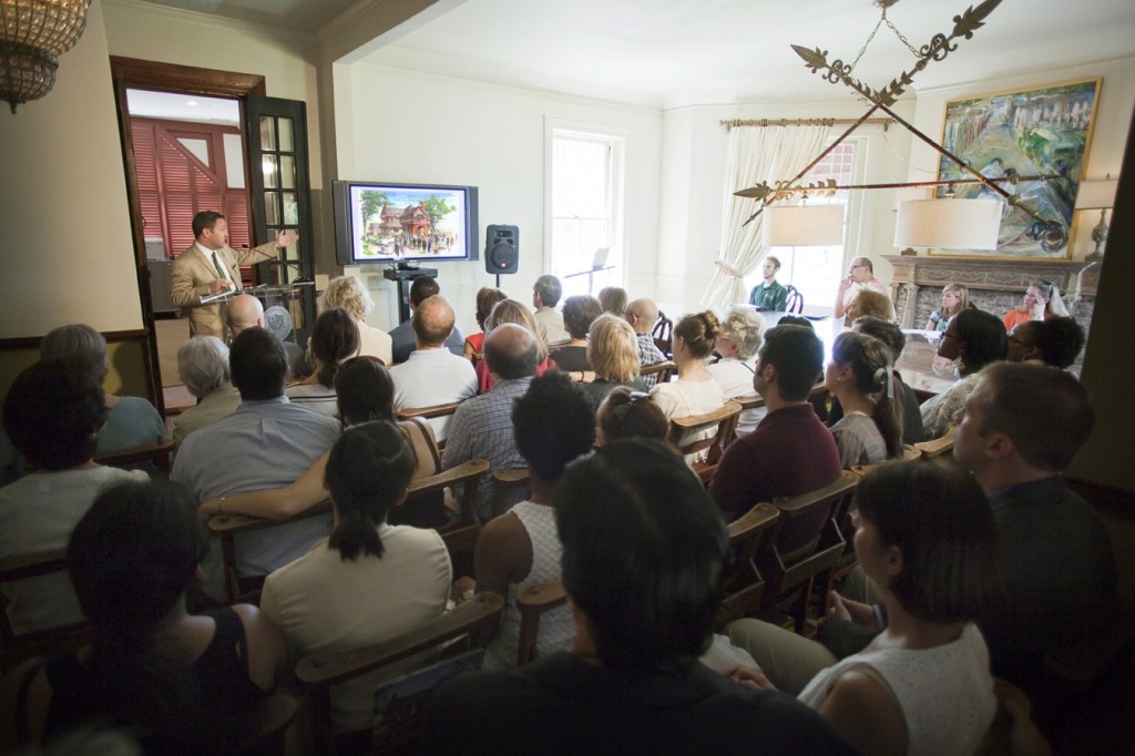 Glenn Wallace explains the history of Ivy Hall as part of the lecture series. 