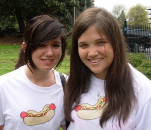 Team MeenieWeenie's, first-year graphic design student Britany Porvelle (left), first-year interior design student Virginia Evans (right)